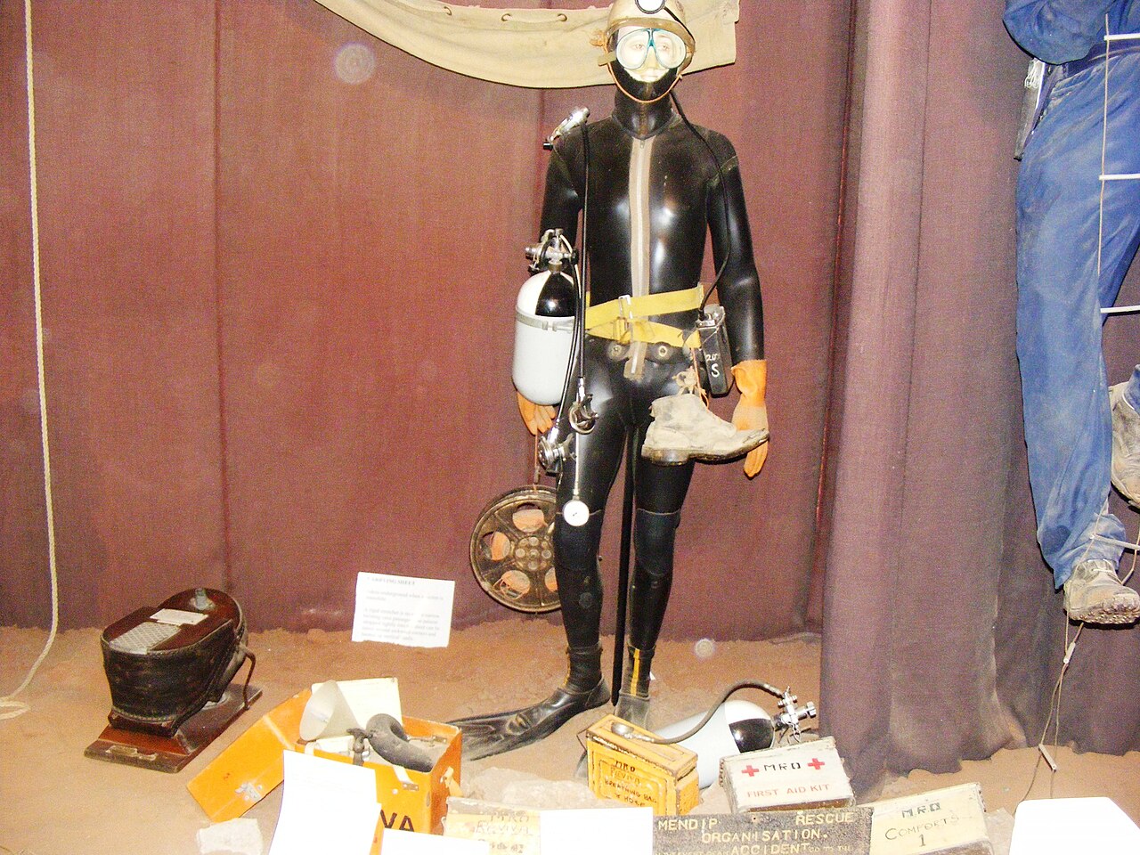 Cave-diving equipment on display