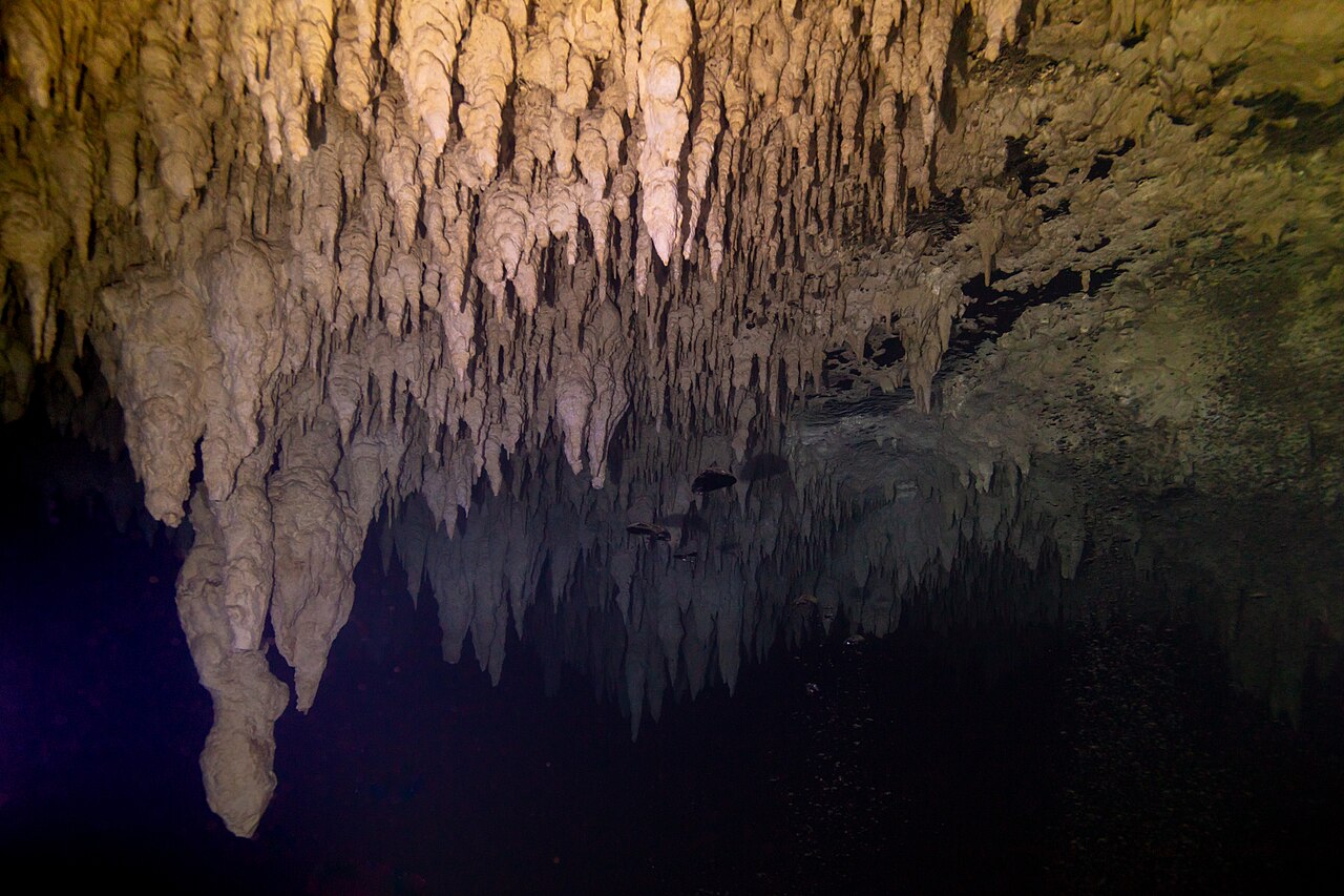 A decorated passage in The Pit, Mexico