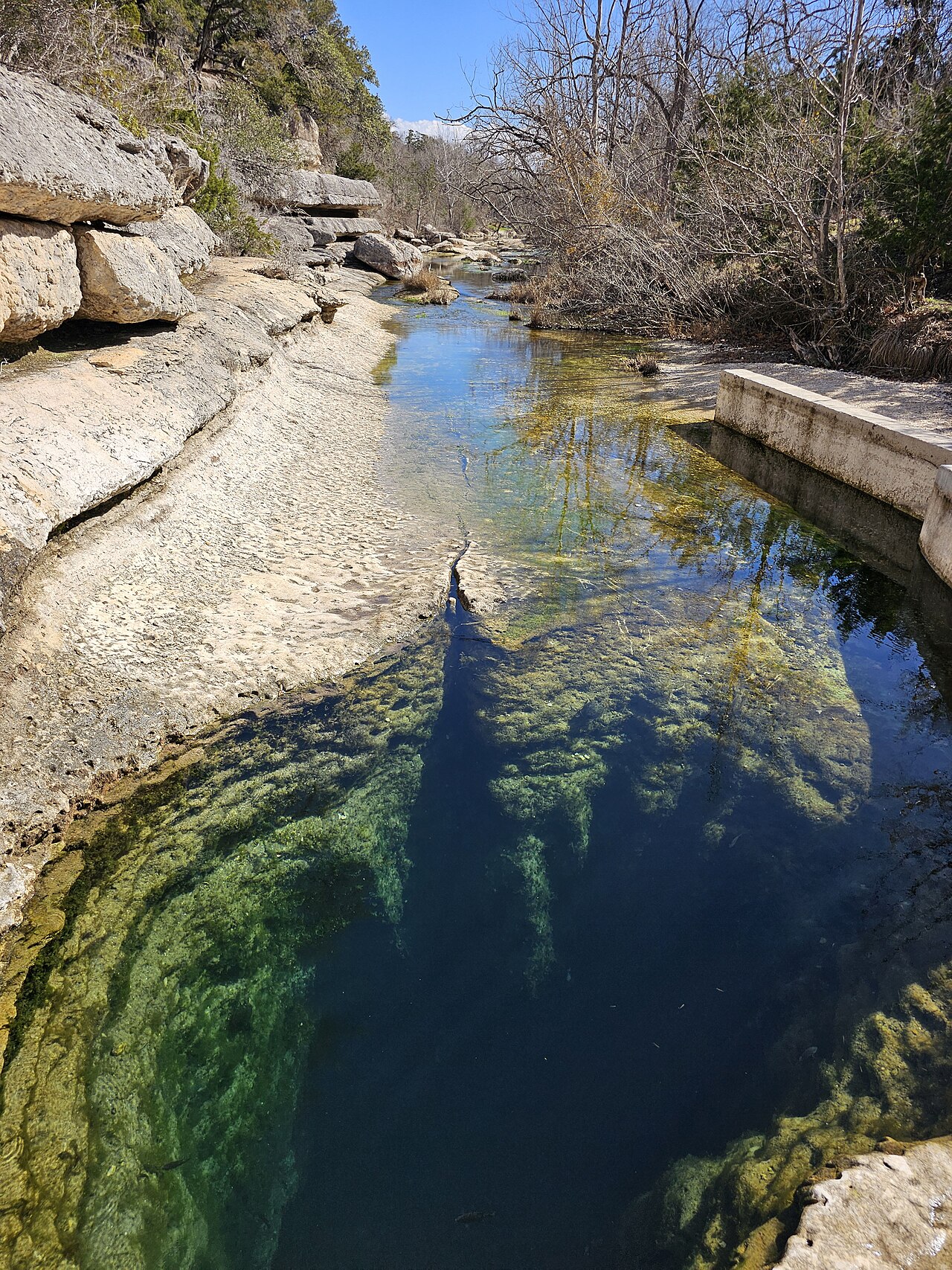 The spring opening of Jacob's Well, Wimberley, Texas (photo 2024-02-03).