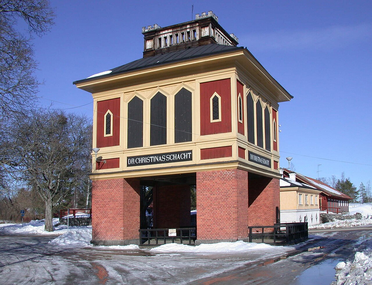 The Queen Christina shaft at Sala Silver Mine