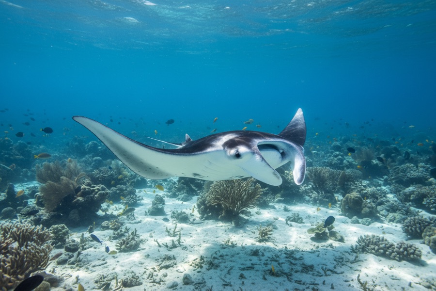 Reef Manta Ray — illustration