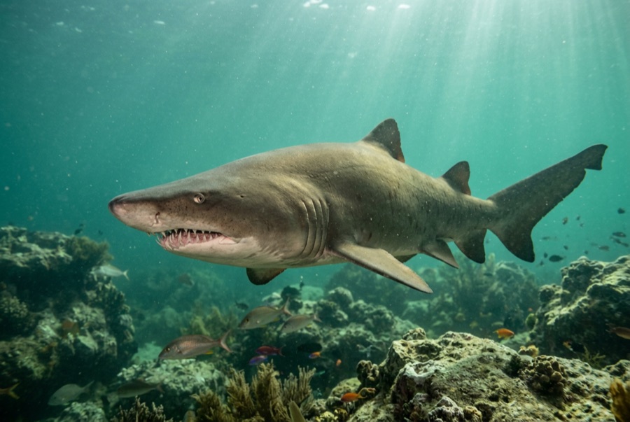 Sand Tiger (Ragged-Tooth) Shark — illustration